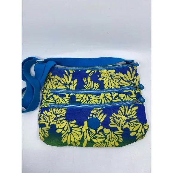 KIPLING Medium Blue Yellow Nylon Crossbody Bag - Picture 3 of 12
